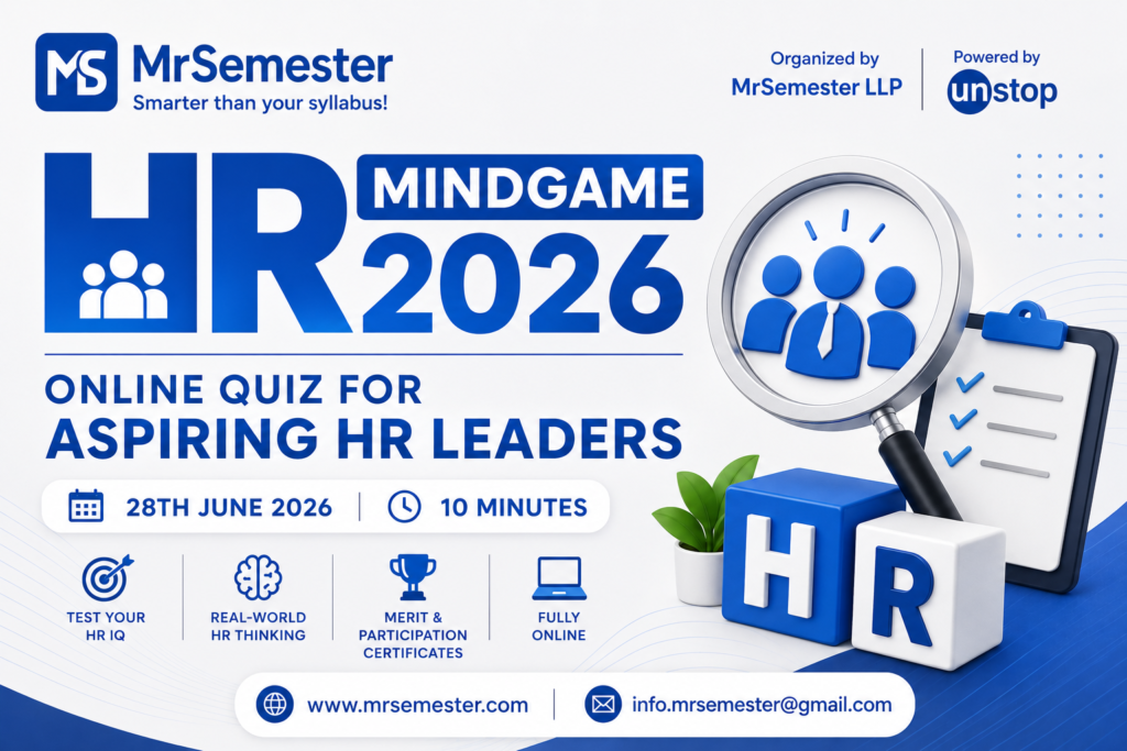 HR Mindgame 2026 — Online Quiz for Aspiring HR Leaders | Organized by MrSemester LLP | Powered by Unstop.